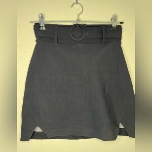 Black Mini Pencil Skirt with Slit